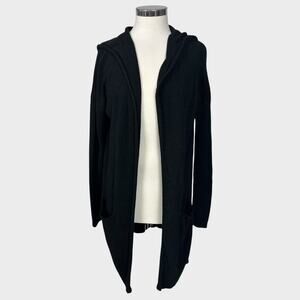 Gap Womens Black Hooded Open Front Cardigan Sweater Medium Tall *Flaw